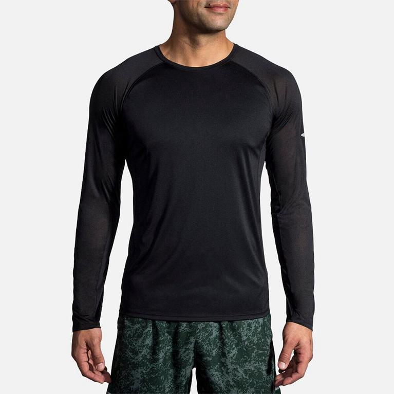 Brooks Stealth Men's Long Sleeve Running Shirt - Grey (80365-LGXB)